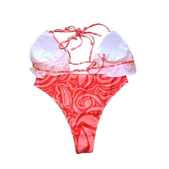 Rubylishious 
Women's high waisted bikini set top and bottoms orange and red 
La - Picture 2 of 2